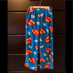 DC Comics Superman fleece pajama bottom boy Sz 6